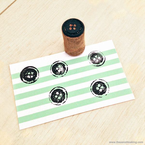 wine cork button stamp